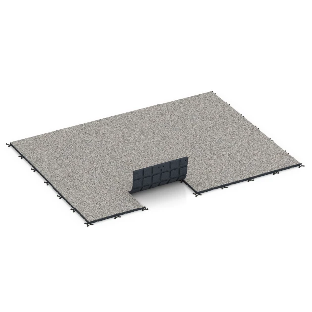 Typische Verlegung oder Einbausituation für den Artikel 7133 von WARCO - Outdoor-Fitnessboden, Farbton Grauer Granit in der Abmessung 60 x 60 x 3 cm | 0,36 m².