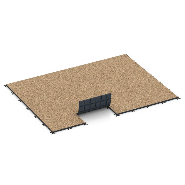 Typische Verlegung oder Einbausituation für den Artikel 7135 von WARCO - Outdoor-Fitnessboden, Farbton Terra Cotta in der Abmessung 60 x 60 x 3 cm | 0,36 m².