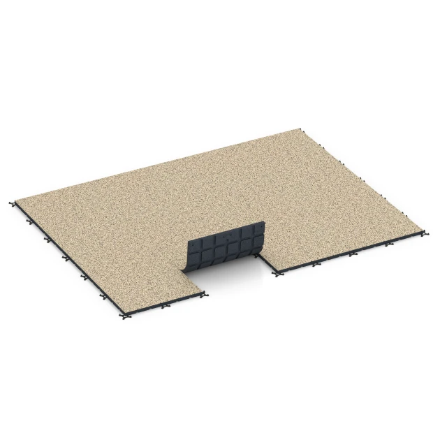 Typische Verlegung oder Einbausituation für den Artikel 7138 von WARCO - Outdoor-Fitnessboden, Farbton Travertin in der Abmessung 60 x 60 x 3 cm | 0,36 m².