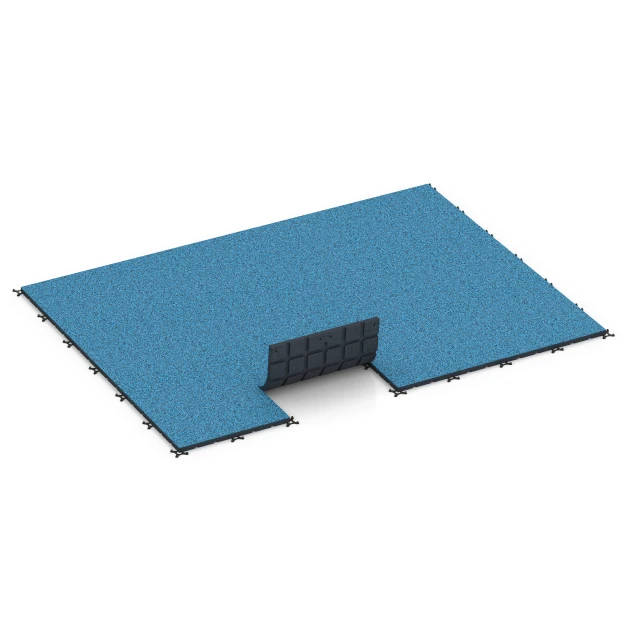 Typische Verlegung oder Einbausituation für den Artikel 7139 von WARCO - Outdoor-Fitnessboden, Farbton Atlantik in der Abmessung 60 x 60 x 3 cm | 0,36 m².