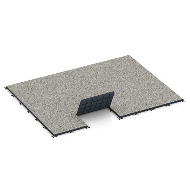 Typische Verlegung oder Einbausituation für den Artikel 7142 von WARCO - Outdoor-Fitnessboden, Farbton Grauer Granit in der Abmessung 60 x 60 x 4 cm | 0,36 m².