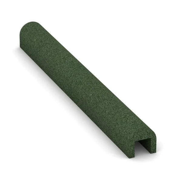 Foto der hinteren Seite vom unsymmetrischen WARCO-Formteil 2588: Bordsteinkappe, Design Grasgrün, Maße 1000 x 100 x 100 - [60 x 50]mm.