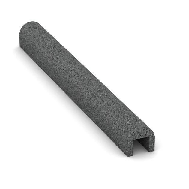 Foto der hinteren Seite vom unsymmetrischen WARCO-Formteil 2589: Bordsteinkappe, Design Schiefergrau, Maße 1000 x 100 x 100 - [60 x 50]mm.
