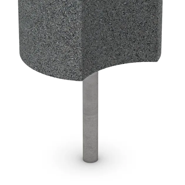 Gummi-Palisade von WARCO im Farbdesign Schiefergrau mit den Abmessungen ø250 x 400 mm. Produktfoto von Artikel 2553 in der Aufsicht von schräg vorne.