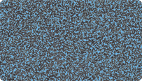 Farbmuster zum WARCO Farbton stark Blau Gesprenkelt für 2-farbige Oberflächen aus schwarzem SBR-Gummigranulat mit einer Beimischung von 40% blauem EPDM.
