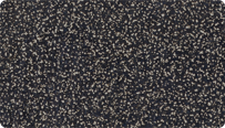 Farbmuster zum WARCO Farbton Grau Gesprenkelt für 2-farbige Oberflächen aus schwarzem SBR-Gummigranulat mit einer Beimischung von 20% grauem EPDM.